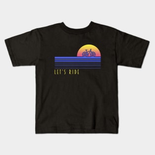 LET'S RIDE BIKE RETRO STRIPES Kids T-Shirt